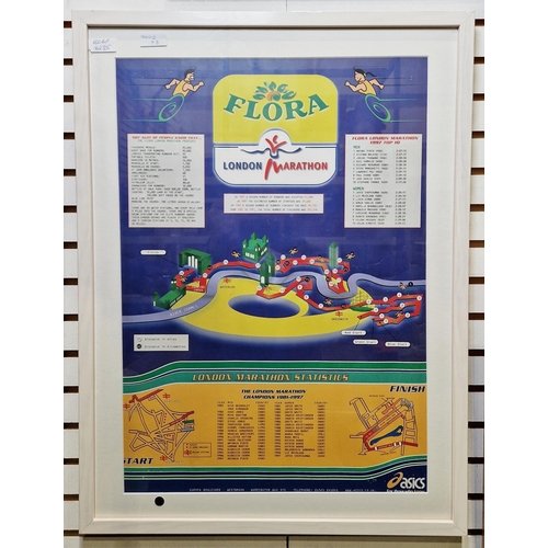 308 - Three framed marathon posters, comprising: Venice, 1991, 73.5cm x 52cm, Berlin, 1990 and London Mara... 