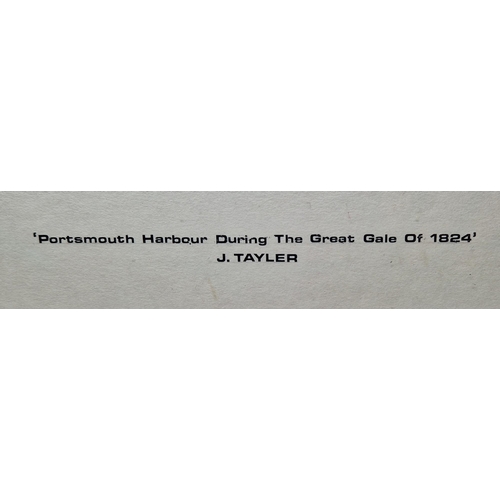 324 - Probably John Frederick Tayler (1802-1889)
 Watercolour
 'Portsmouth Harbour During the Great Gale o... 