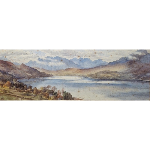 334 - LOT WITHDRAWN
C. R. (20th century)
 Watercolour
 Lakeside landscape, monogrammed CR lower left, fram... 