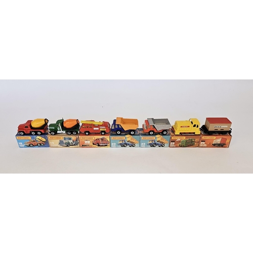 377 - Seven boxed Matchbox Superfast 75 series diecast model cars to include No.19 Cement Truck, No.19 Cem... 