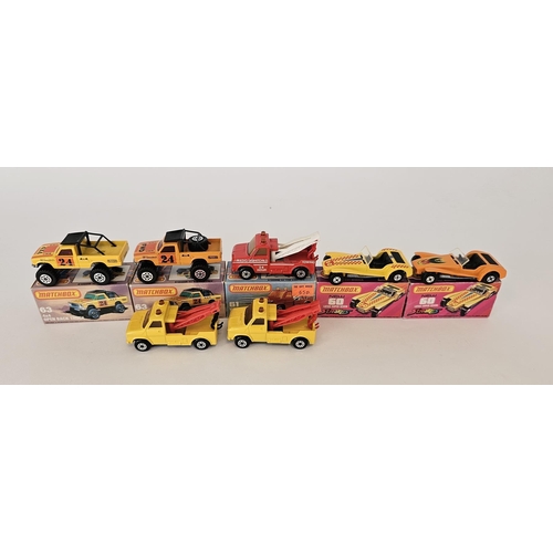 379 - Five boxed Matchbox Superfast 75 series diecast model cars to include 2 X No.51 Streakers Lotus Supe... 