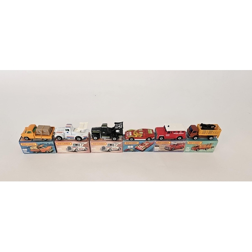 382 - Six boxed Matchbox Superfast 75 series diecast model cars to include No.66 Ford Transit, 2 X No.66 T... 