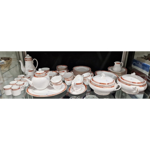 45 - Royal Worcester 'Beaufort' pattern tea and dinner service to include two covered vegetable tureens, ... 