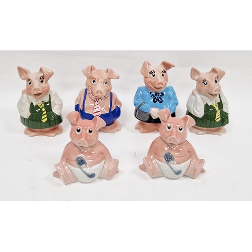 47 - Six Wade Nat West ceramic money boxes including father, mother, two daughters and two babies (6)