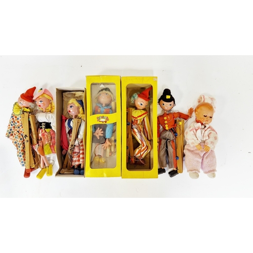 528 - Three boxed Pelham Puppets to include SS21 Swedish Boy, Dutch Girl and Clown together with 3 loose P... 