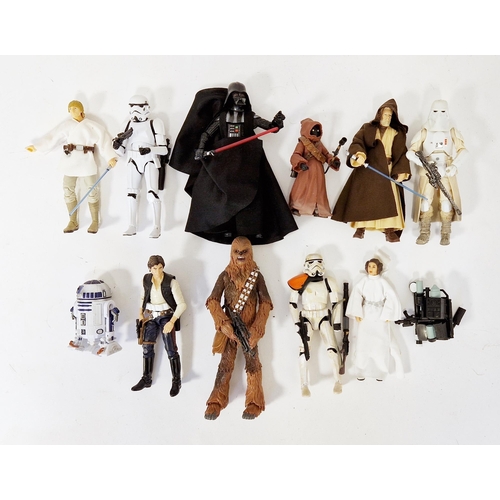 535 - Eleven Hasbro Star Wars figures to include Luke Skywalker, Darth Vader, Han Solo, Obi Won Konobi, R2... 