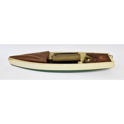 537 - Bowman Models wooden speedboat marked 'Eagle' cream and brown body