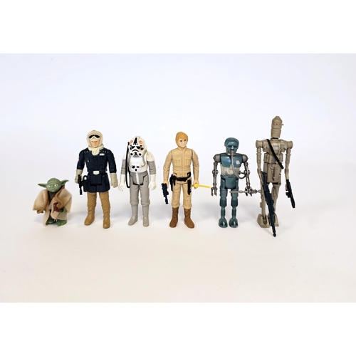 546 - Six Vintage 1980 L.F.L Hong Kong Star Wars Action Figures to include Yoda with walking stick and sna... 