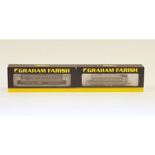 591 - Two boxed Graham Farish by Bachmann N gauge locomotives to include 371-078 CLass 25/2 Diesel D7549 B... 