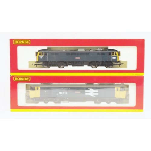 631 - Two Hornby model railways OO gauge locomotives, R2772 BR blue Bo-Bo electric Class 87 Britannia ' 87... 