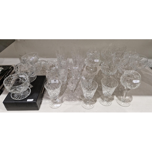 68 - An Edinburgh Crystal cut glass part table service, etched marks, including: ten red wine glasses, si... 