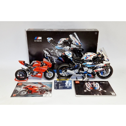 734 - Two Lego Technic constructed Lego sets to include No.42130 BMW M 1000 RR Motorcycle with box and ins... 