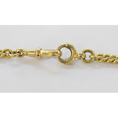 370 - 18ct gold curb link watch chain, approx. total weight 26.5g