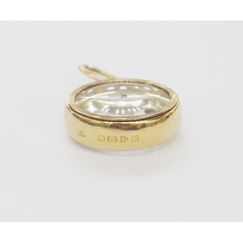 371 - Compass fob in 18ct gold mount