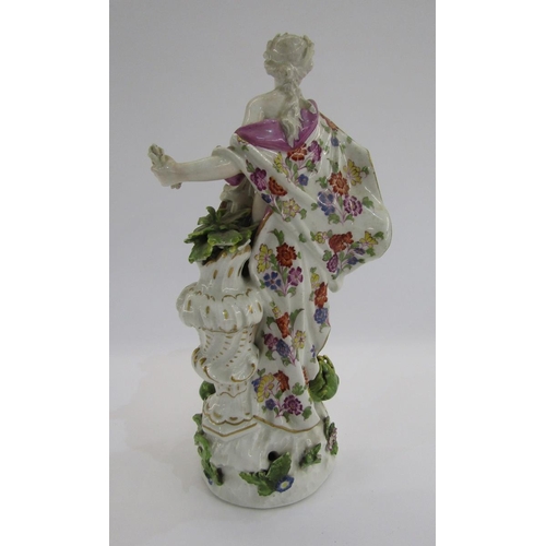 57 - Meissen allegorical figure of Summer from the Seasons, circa 1750, blue crossed swords mark, after M... 