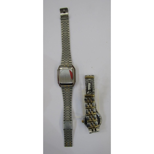 580 - Lady's Ellesse bi-coloured stainless steel bracelet watch and a gentleman's Monceau bi-coloured stai... 