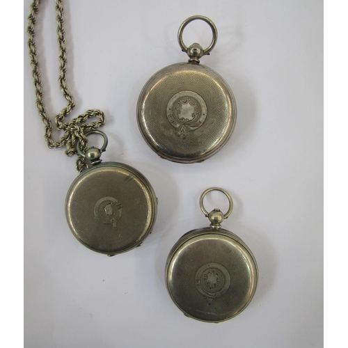 590 - Three silver open-faced pocket watches (3)