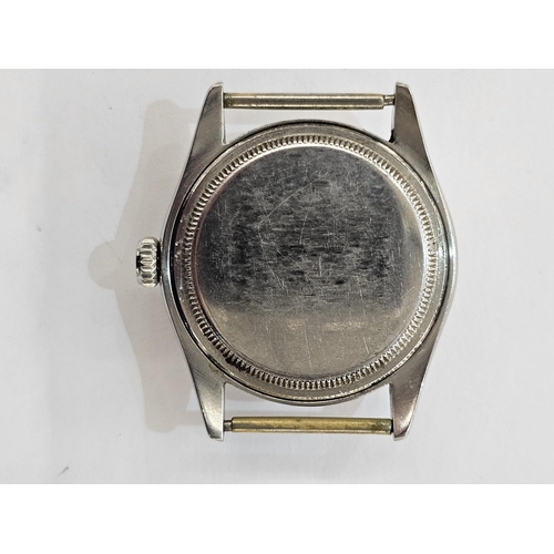 594 - 1950's Rolex Oyster steel cased shock-resisting gentleman's wrist watch, ref 6082, the champagne dia... 