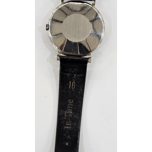 595 - Mid century Jaeger-Le Coultre gentleman's steel cased wrist watch, with baton hour markers, serial n... 