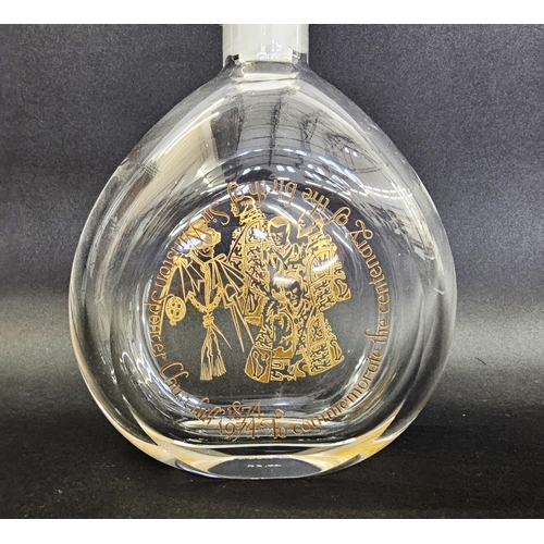 62 - Limited edition Orrefors commemorative Sir Winston Churchill centenary glass decanter and stopper, m... 