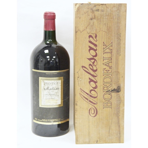 738 - Prestige de Malesan Bordeaux 1991 Jeroboam, 12% vol, 5L, housed in original wooden crate