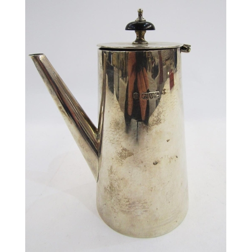 270 - Edward VII silver chocolate pot, Chester 1906, Vale Bros & Sermon, of plain inverted tapering form w... 