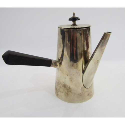 270 - Edward VII silver chocolate pot, Chester 1906, Vale Bros & Sermon, of plain inverted tapering form w... 