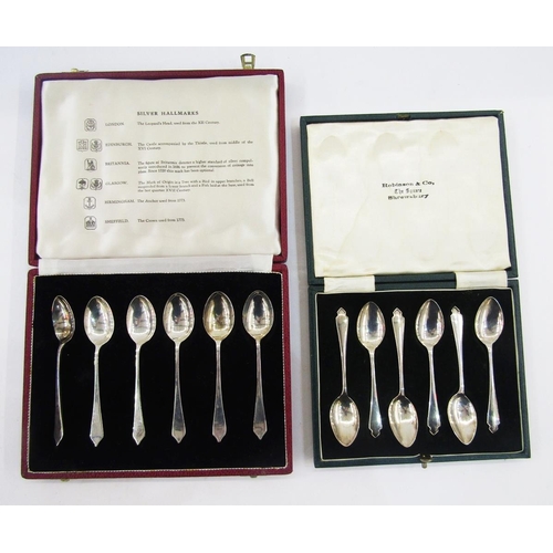 288 - Set of six silver teaspoons dated 1965 from six different assay offices, London, Edinburgh, Britanni... 