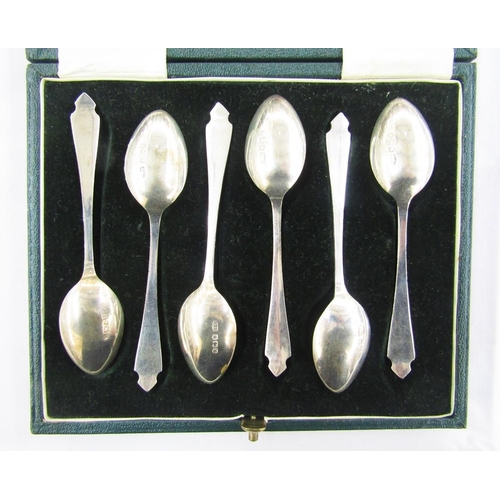 288 - Set of six silver teaspoons dated 1965 from six different assay offices, London, Edinburgh, Britanni... 