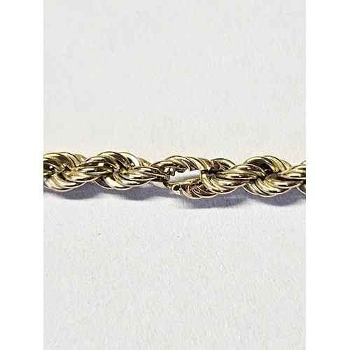 328 - 9ct gold ropetwist chain, approx 4.3g, 62cm long approx.