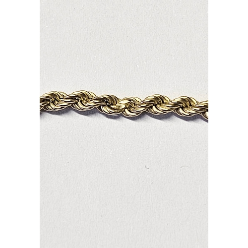 328 - 9ct gold ropetwist chain, approx 4.3g, 62cm long approx.