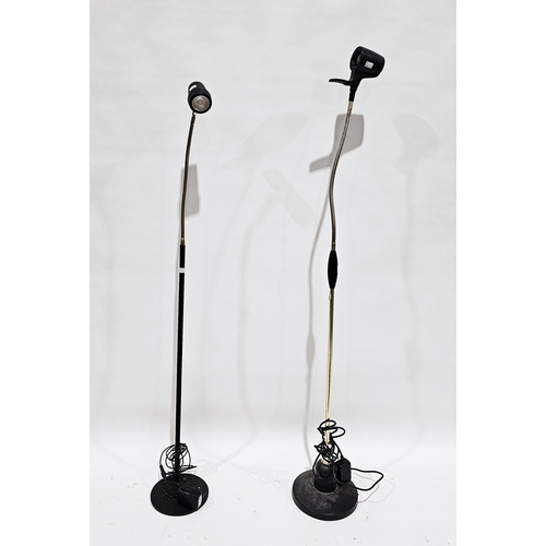 1098 - Two Serious readers standard lamps, each with brass tone goose neck adjustable arms, one with adjust... 