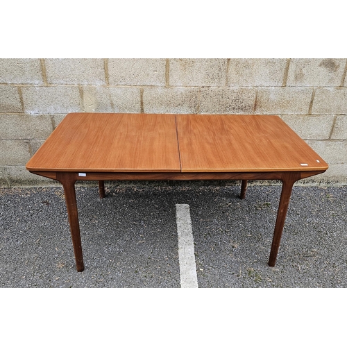 1225 - Mid-century teak extending dining table by McIntosh, the rectangular top on four turned legs, 74cm h... 