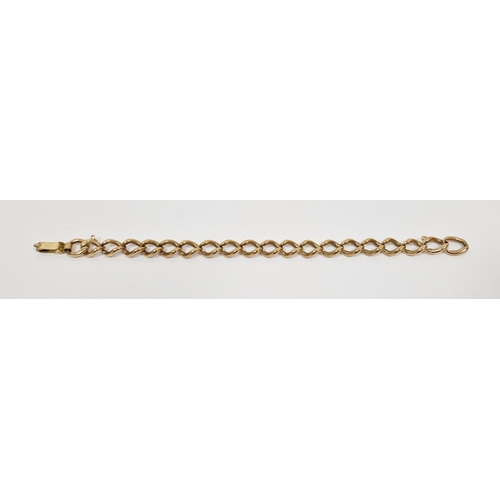 193 - 9ct yellow gold curb link bracelet, the clasp stamped 9ct and each link stamped 9:375, 9.5cm long, 2... 