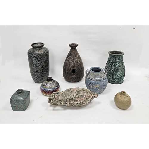 25 - Group of studio and contemporary pottery vessels and others similar including a Navajo squat globula... 