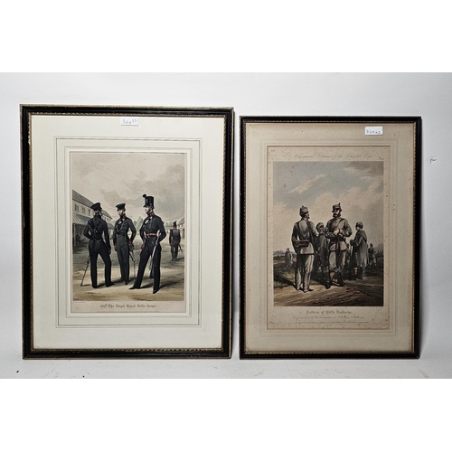 263 - John Harris (1811-1865)
 Two coloured engravings from R Ackermann's Costumes of the Volunteer Corps ... 