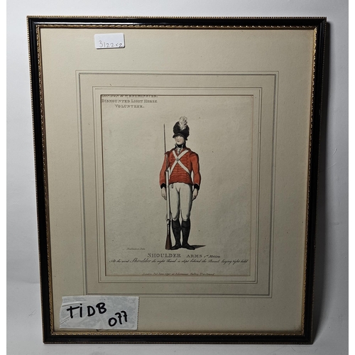 265 - After Thomas Rowlandson (1756-1827)
 Two handcoloured engravings
 Shoulder Arms, London & Westminste... 