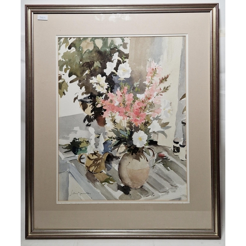 278 - John Yardley (1933)
 Watercolour on paper
 Still life with flowers, signed lower left, 58cm x 45.5cm