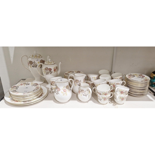 28 - Wedgwood bone china Lichfield pattern part tea and coffee service, 20th century, printed black and g... 