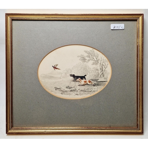 289 - Late 19th century British School
 Watercolour and pencil on paper
 Two hunting scenes, with hounds c... 