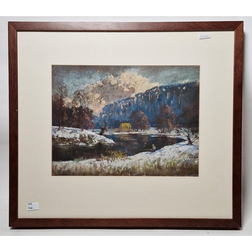 293 - E. Matthews (mid-20th century)
 Pastel on paper
 January Afternoon, signed lower right, labelled ver... 