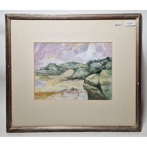 297 - Ronald Lowe (1932-1985)
 Watercolour and gouache on paper
 Seascape I, signed lower left, 22.5cm x 3... 