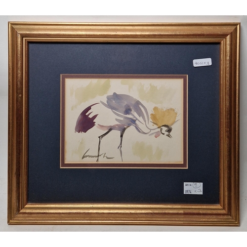 300 - 21st Century School
 Three small watercolours on paper
 Comprising: a warthog, signed Laga Carlise, ... 