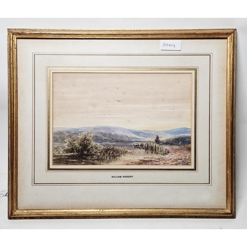 304 - Attributed to William Widgery (1822-1893)
 Watercolour
 Traveller in waterscape, unsigned, 16cm x 24... 