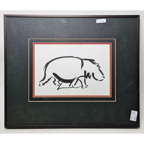 310 - 21st century South African school
 Small etching of a warthog, numbered 4112, indistinctly signed an... 