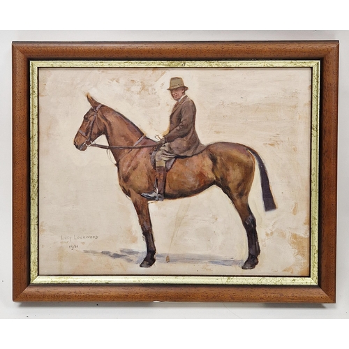 357 - Lucy Lockwood (British, active 1896–1934)
 Oil on board
 Study of a gentleman on a hunter, signed an... 