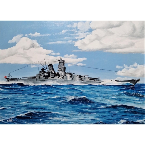 365 - P. Thorne (20th century)
 Oil on board
 Two naval maritime scenes, 