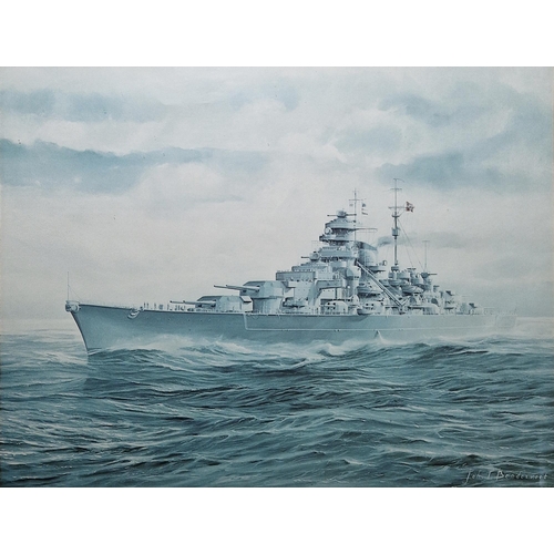 369 - Thorne (20th century)
 Oil on board
 Naval maritime scene, 