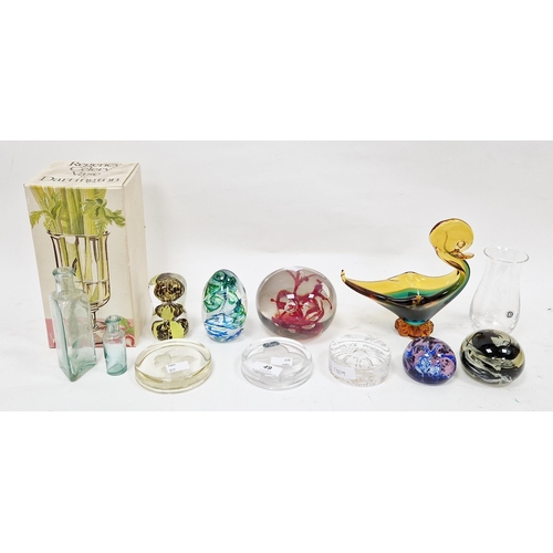 49 - Collection of 20th century paperweights and other items including a Dartington Le Petit vase, boxed,... 