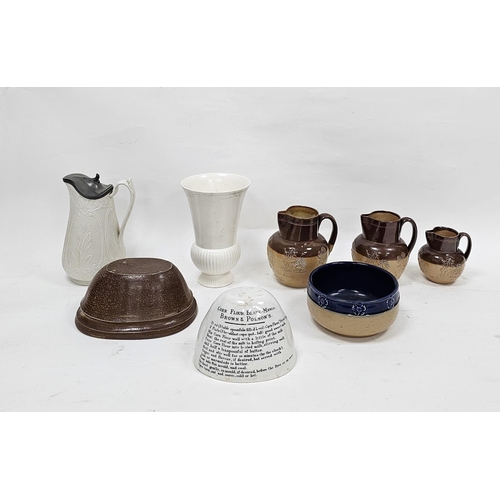 5 - Collection of English pottery and stoneware, late 19th to early 20th century, including a set of thr... 